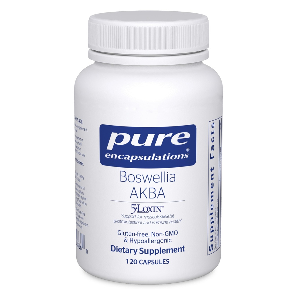 Pure indkapslinger Boswellia AKBA - Understøtter fælles sundhed, Colon, immunsystem, Gastrointestinal Tract & Cell Health * - med 5-LOXIN Boswellia Extract - Vegan & Non- GMO - 120 kapsler