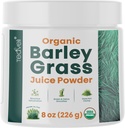 Teaveli Organic Barley Grass Juice Powder- Raw, Utah Grown Barley Grass Juice Extract til afgift- Supplements Wheatgrass Juice- Made in USA without Gluten, Additives or Preservatives - 8 oz (226 Bedste)