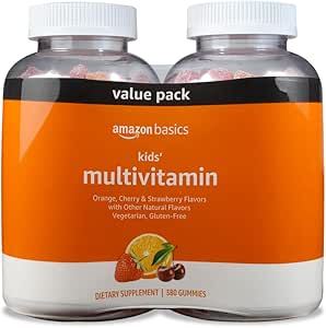 Grundlæggende Kids 'Multivitamin Gummies, Cherry, Strawberry & Orange, 380 Greve (2 pakker 190) (2 per Serving) (Tidligere SOlimo)
