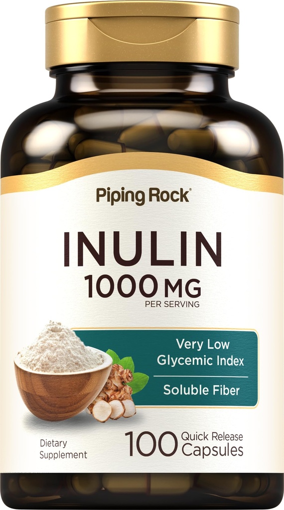 Piping Rock Organic Inulin Capsules 1000 mg