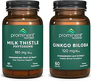 Fremtrædende Nutrition Antioxidant Support Bundle - Ginkgo Biloba Supplement & Mælk tidsel Phytosome Supplement