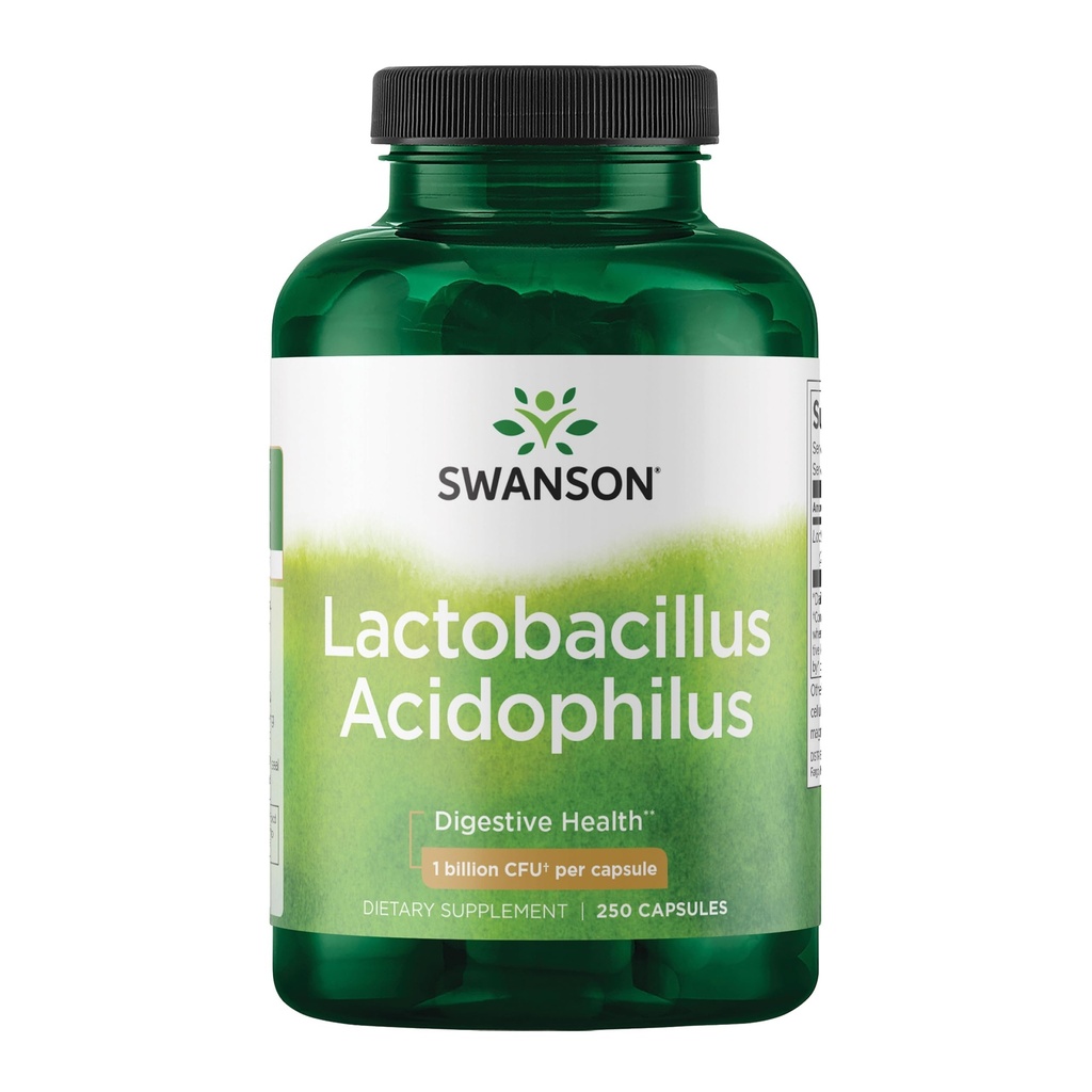 Swanson Lactobacillus Acidophilus - Probiotisk tillæg støtte fordøjelsessygdomme med 1 Million CFU Per Capsule - fremmer tarm og GI Tract sundhed - (250 kapsler)