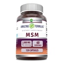 Amazing Formulas MSM (Methylsulfonylmethan) Supplement- 124; 2000 Mg pr Serving Measures 124; 120 Kapsler 124; Non- GMO Measures 124; Gluten- Free Measures 124; Made in USA