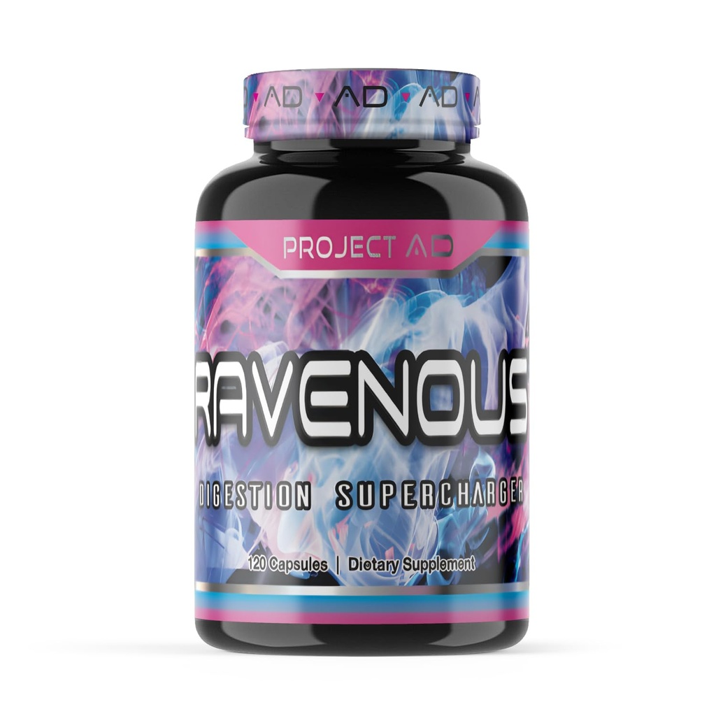 Projekt AD Ravenous, Bulking Supercharger, Forbedrer inddrivelse, Hjælper med at reducere gas, Ideel til atleter (120 kapsler)