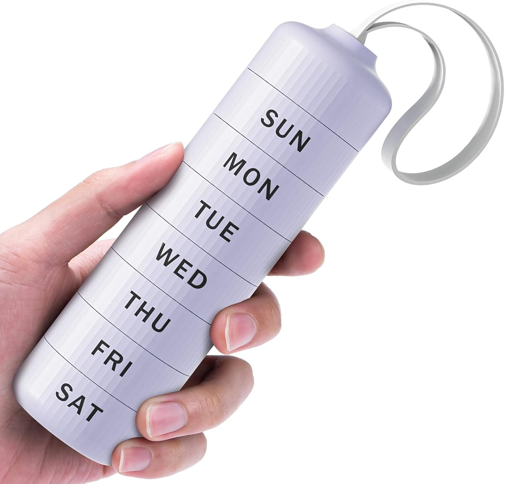 7 Dag Pill Organizer, Travel Pill Box med Efformless Åbning Design, Zoksi Weekly BPA Gratis Medicin Organizer med stor Container, Bærbar vandtæt sag for Vitamin, Fiskeolie, tillæg