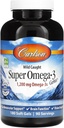 Carlson - Super Omega-3 Gems, 1200 mg Omega- 3s, Cardiovaskulær Support, Brain Function & Vision Health, 180 bløde geler