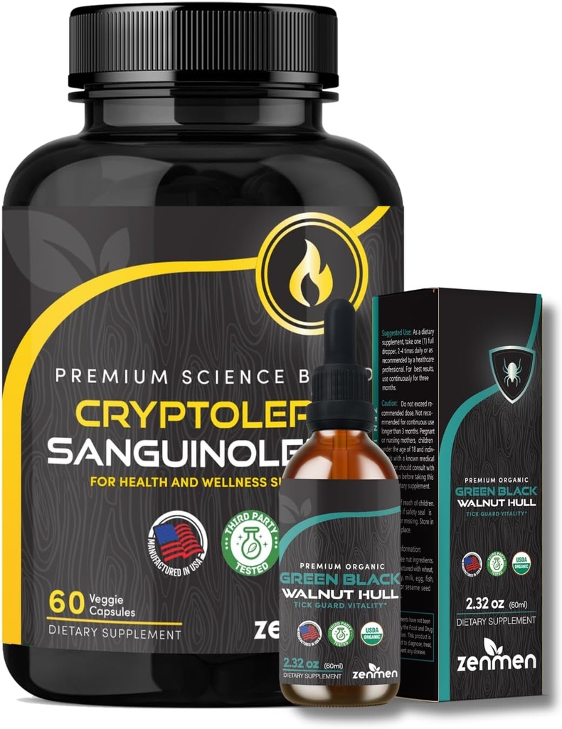 Zenmen Immune Support Bundle: Green Black Walnut Tincture and Cryptolepis Sanguinolenta Capsules