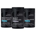 Sports Research Double Strength L- Theanine Supplement Softgels for Focus & Relaxation, Magnesium Glycinate for Restaured Sleep & Enzymatiske Processer + Sleep Complex Melatonin- Gratis Veganske Kapsler