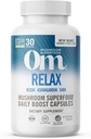 OM MUSHROOM SUPERFOOD Relax Mushroom Capsules, 90 Greve, 30 Dage, Reishi Mushrooms, Ashwagandha, GABA, L-Theanine, Magnesium, Adaptogens for Stress Support (Tidligere Gently Zen, Packaging May Vary)