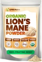 XPRS Nutra Organic Lion 's Mane Mushroom Powder - Præmie for mentalklarhed, kognition og immunitet - Vegansk Friendly (16 oz)