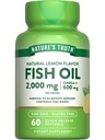 Nature 's Truth Fish Oil Omega 3 Supplement: 124; 2000mg; 124; 60 Softgels - 124; EPA & DHA - 124; Lemon Flavor - 124; Non- GMO og gluten fri