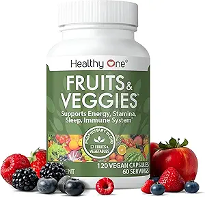 Sunde frugter og grøntsager - 27 Balancerede hele fødevarer af natur - Vitaminer - Mineraler - Antioxidanter - Detox - Grøntsager - Kale - Broccoli - Spinat - Beets - Hindbær - Multivitamin - 60 Servering