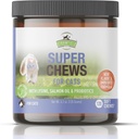 Strawfield Kæledyr Super Chews for Katte - Lysin, Probiotika, Omega 3 Fish Oil (Salmon Oil), Catnip - Understøtter immunforsvar, Gut, Hud & fælles sundhed - 120 Hickory Bacon Salmon & Lever Flavored Softchews