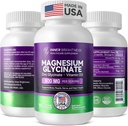 Magnesium Glycinat - Magnesium tillæg med zink & vitamin D3 til immunforsvar, ben & muskelstøtte og hjerte sundhed - Non- GMO, Gluten- fri, blid på mave - 90 Vegetariske kapsler