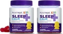 Natrol Kids Sleep + Rolige, Melatonin og L- Theanin, Sleep Aid Gummies med botaniske blandinger, 100% drugfri, 60 Greve (pakke med 2)