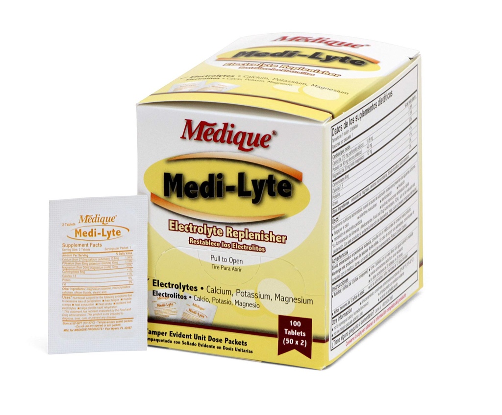 Medique 03033 Medit- Lyte Electrolyte Tablets w / Kaliumchlorid til kramper, 100- Tablets