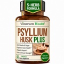 Fiber Supplement med 1080mg Psyllium Husk Pulver, Slippery Elm for kvinder & mænd, Ginger Root - High Fiber Pills for regularity, fordøjelse & Gut Sundhed - genert på Mave 60 Psyllium Husk Kapsler