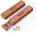Wooden Pill Organizer, 7 Day Pill Box, Travel Pill Box, Wooden Pill sag Beskyttelse af privatlivets fred Perfekt til medicinering, Vitaminer, Fish Oils, Kosttilskud Sapele