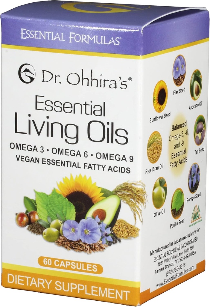 Dr. Ohhiras Vegan Omega 3, EFA og Fish Oil Alternative, 60 Kapsler