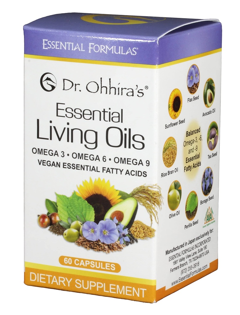 Dr. Ohhiras Vegan Omega 3, EFA og Fish Oil Alternative, 60 Kapsler