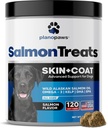 Wild Alaska Salmon Oil for Hunde - Hundeskind og Coat Supplement - Smykning & Itch Relief for Hunde - Omega 3 Fish Oil for Hunde Chews - 120 Hundeallergier Chews - Hundeslædetilskud - Hundevitaminer