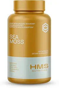Organic Sea Moss Organic Bladderwrack Organic Burdock 120ct 60 Servering 2 Måned Supple Vegetabilske kapsler