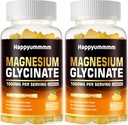 Magnesium Glycinate Gummies 1000mg - Sugar Free Magnesium Kalium Supplement med D-vitamin, B6, CoQ10 for Calm Mood & Sleep Support - 120 Orange Gummies.