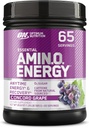 Optimum Nutrition Amino Energy - Pre Workout med grøn te, BCAA, Aminosyrer, Keto Friendly, Green Coffee Extract, Energy Powder - Concord Grape, 65 Servering (Packaging May Vary)