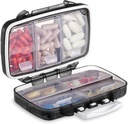 Fullicon Portable Pill Organizer Weekly, Lille rejse Pill Case med 7 Segment, Fugtsikkert og lufttæt Pill Box, Travel Pill Holder for Vitaminer / Fiskeolier / Kosttilskud