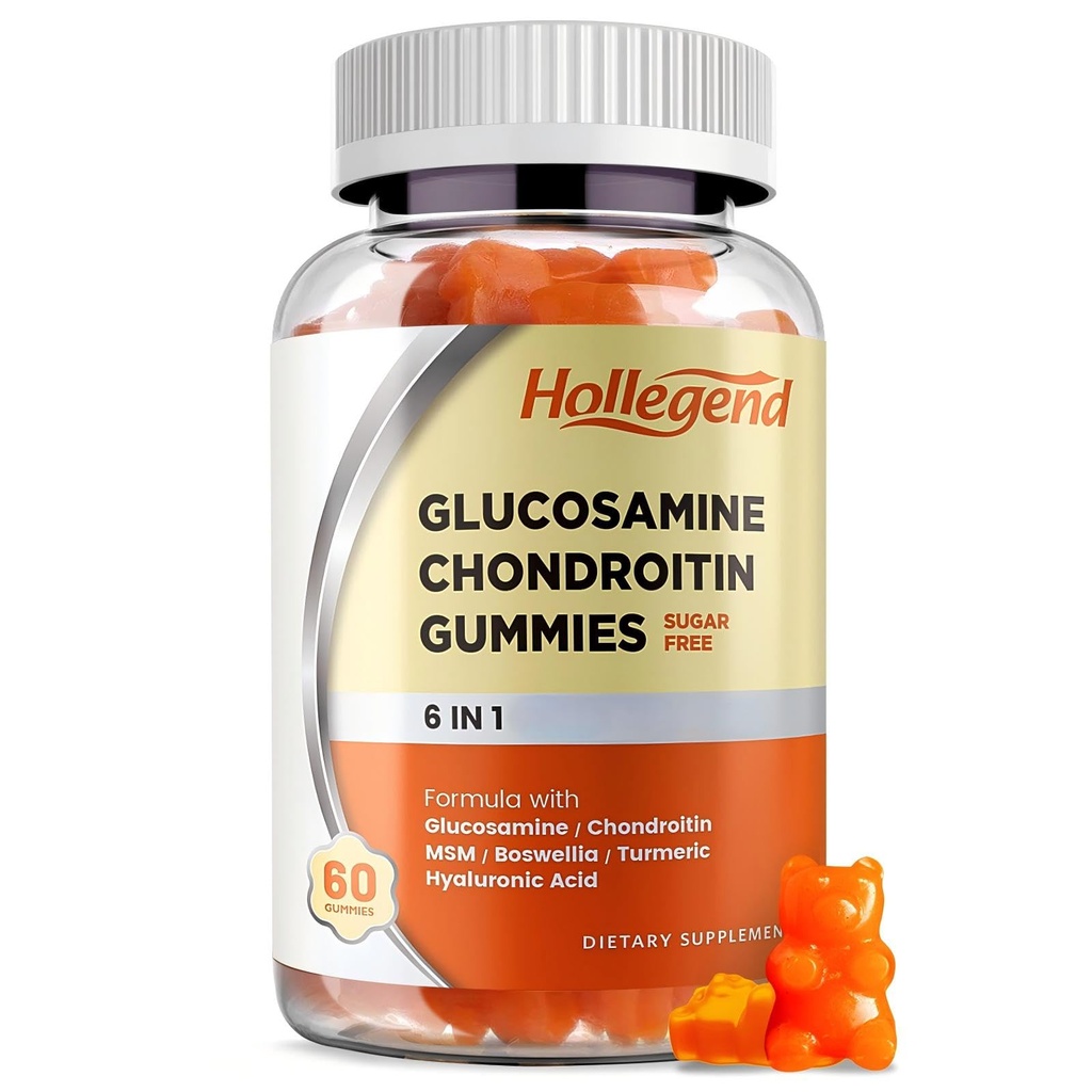 Glucosamin Chondroitin Gummies Sugar Free, Gummies Kosttilskud til voksne mænd og kvinder, 60 Greve