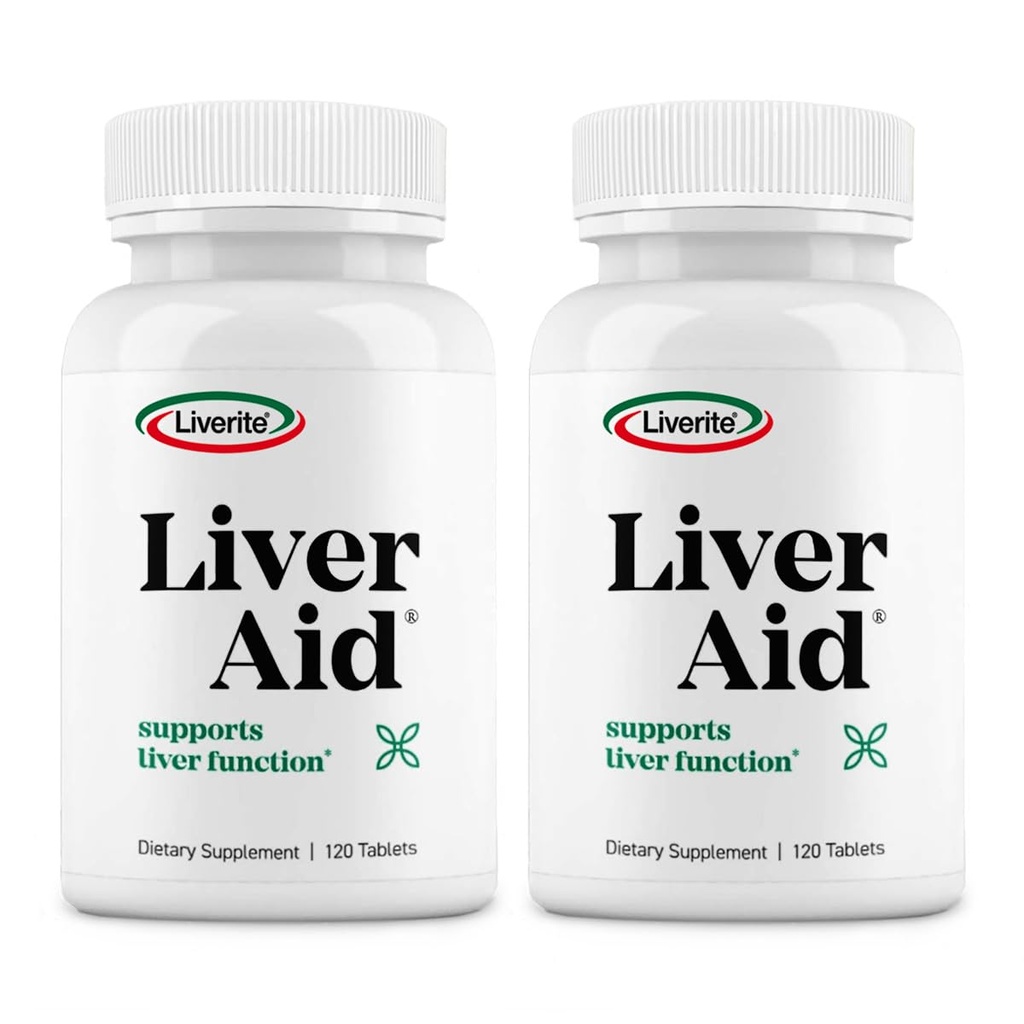 LIVERITE leverstøtte 2- Pack 120 tabletter (i alt 240ct) understøtter sund leverfunktion funktion, fysisk energi og vitalitet.