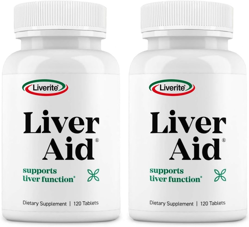 LIVERITE leverstøtte 2- Pack 120 tabletter (i alt 240ct) understøtter sund leverfunktion funktion, fysisk energi og vitalitet.