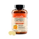 NatureWise Extra Strength Vitamin C Chewable 1000mg for voksne - Natural Orange Flavor - Immunsystem & Antioxidant Support - Non- GMO, Vegan & Sugar Free - 90 Chewable Tablets [45- Day Supply]