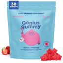 JoySpring Genius Kids Focus Gummies - Natural Herbal Brain Supplement for Kids Name 124; Vegan, Gluten- Free, Sugar- Free with Bacopa, Gotu Kola, Rhodiola - 60 Greve