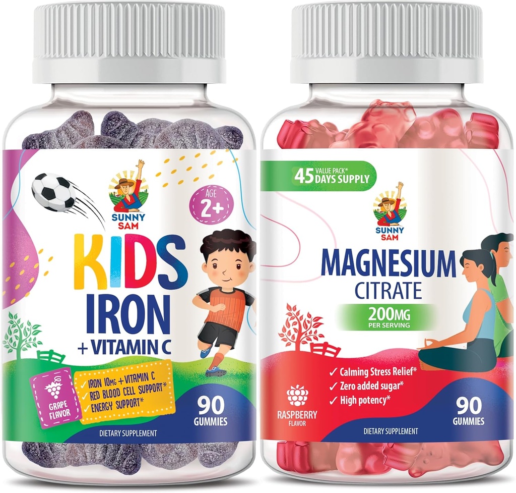Magnesium Gummier for voksne og jern Gummier for børn og voksne - Jernvitaminer med C-vitamin