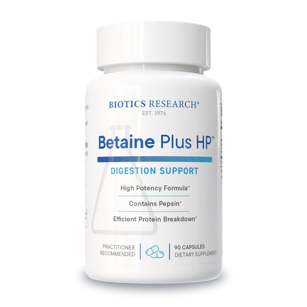 Bioteknologi forskning betaine Plus HP - høj potens Saltsyre supplement, understøtter fordøjelsesfunktion 90 kapsler