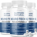 (3 Pack) Neuro Tech IQ Brain Supplement Neurotech Iq Focus Formel piller (180 kapsler)