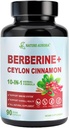 Berberine Supplement med Ceylon Cinnamon & Chrom Picolinate, 10- in-1 Berberine 1000mg Per Serving, Berberine 5X for Metabolisme, hjerte og immunforsvar (90 kapsler)
