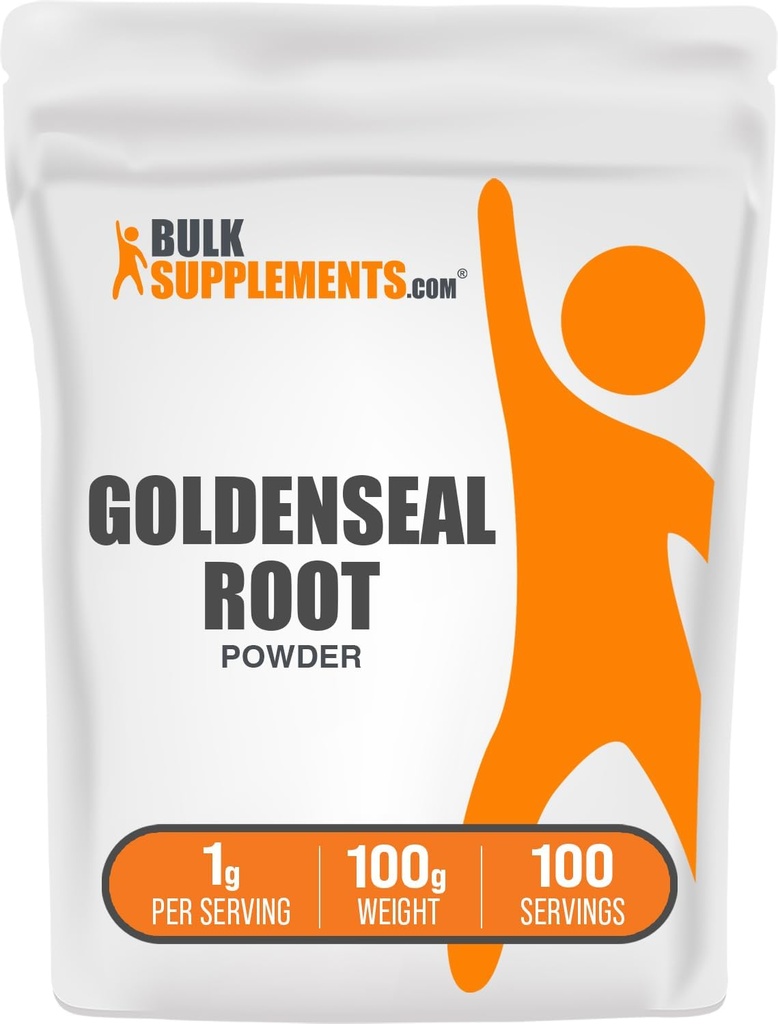 BulkSupplements.com Goldenseal Powder - Herbal Supplement, Sourced from Goldenseal Root - Vegan & Gluten Free, 1g per Serving, 100g (3,5 oz) (Pack of 1)
