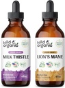 Wild & Organic Milk Thistle Tinktur 4 fl oz & Lions Mane Tinktur 4 fl oz