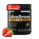 ColonBroom Premium Powder Supplement (Strawberry) - Colon Broom Psyllium Husk Fiber Powder Drikke - Gluten Free, Non- GMO Colon Cleanse for Bloating Relief & Gut Health, 50 Serveringer