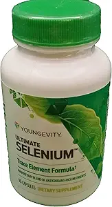 Youngevity Ultimate Selenium + Cofactors - Essential Mineral Supplement til immunforsvar, Antioxidant Defense, Thyreoideafunktion, og Cellular Health (I- selenomethionin) - (90 kapsler)