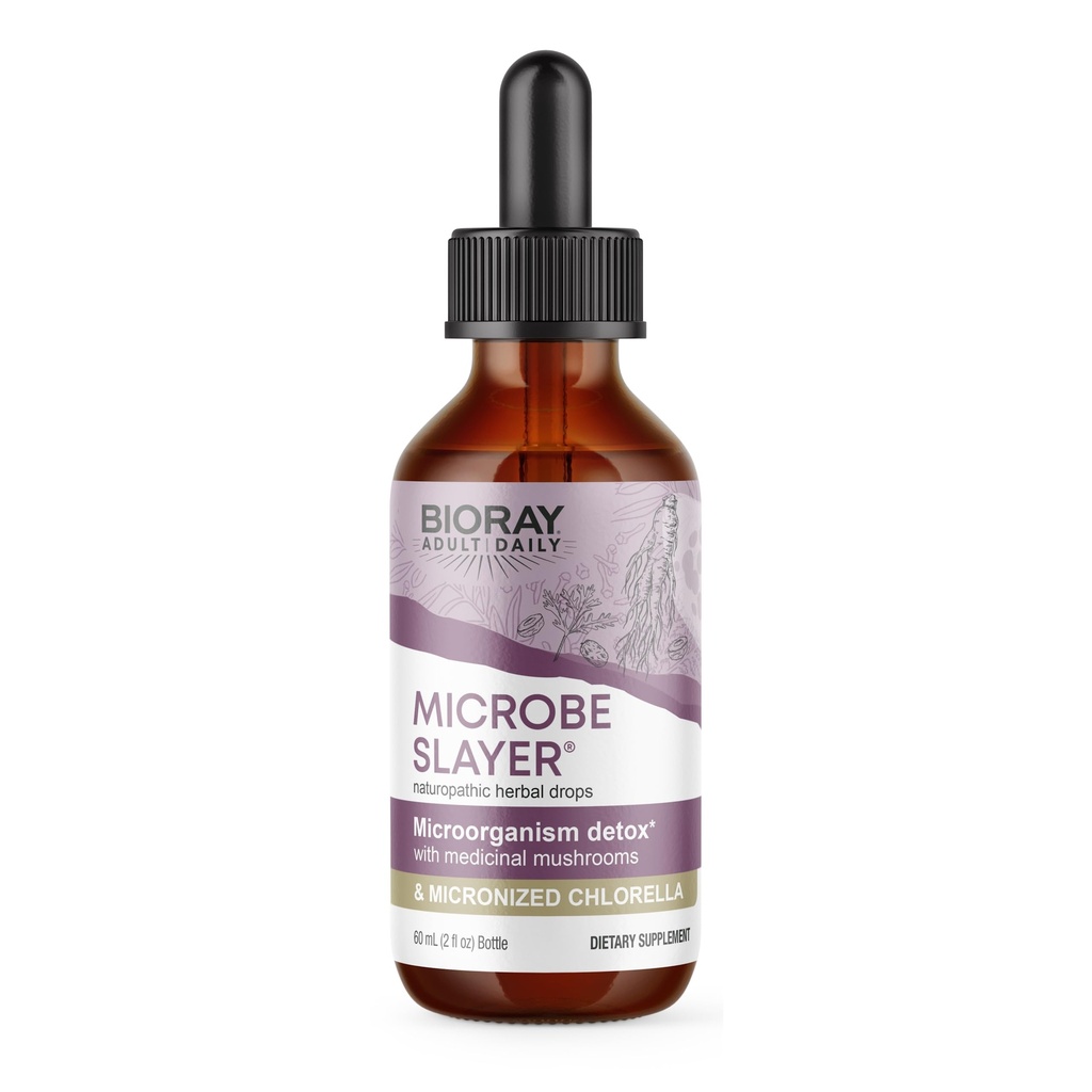 BIORAY Daily Microbe Slayer - 2 fl oz - fremmer Balance of Intestinal Microbes & Nærmer Leveren - Non-GMO, Vegetar, Gluten Free