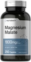 Horbäach Magnesium Malate | 1800mg | 250 Caplets | Vegetarian, Non-GMO, Gluten Free Supplement