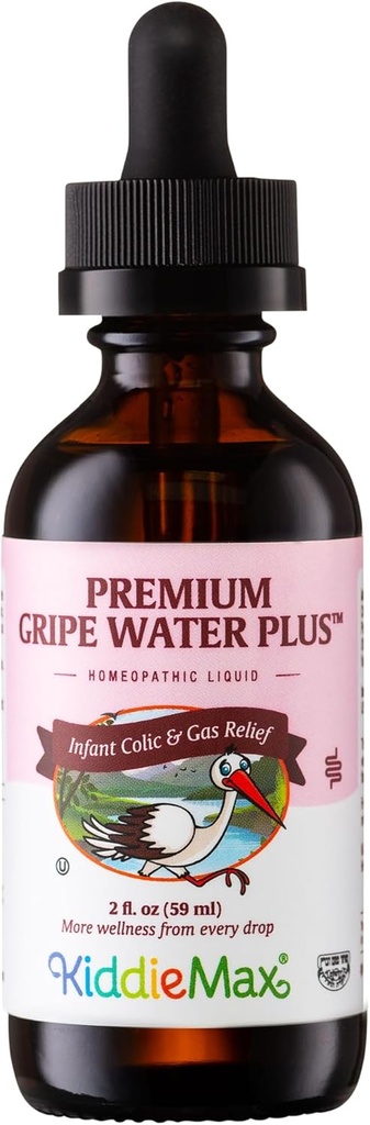Maxi Health Gripe Vand til Babyer - Hurtig fungerende Homøopatisk Kolik Rolig Baby gas dråber til Newborns - Natural Kamille, Ingefær, Pebermynte & Fennel Baby vand til Hiccops (2 fl oz)
