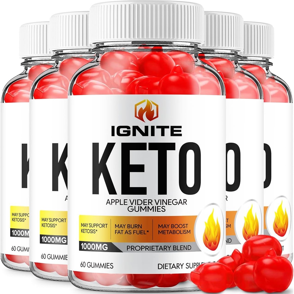 (5 Pack) Ignite Keto ACV Gummies - Advanced Formel Ignite Keto Plus ACV Gummies Apple Cider Vincious Ignite ACV Kosttilskud Mænd Kvinder (300 Gummies)