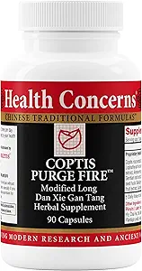 Sundhed Bekymringer Coptis Rensning Fire Formel - Hud, Hals, Sinus & Immun Support - Urte Rengøring med Coptis, Isatis, Skullcap, Lakrids - Traditionel kinesisk medicin - 90 Kapsler