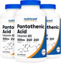 Nutricost Pantothensyre (vitamin B5) 500 mg, 240 kapsler (3 flasker)