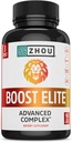Zhou Boost Elite - Energy Supplement, Natural Muscle Support Pills for Mænd med Tribulus, Fenugreek, Ginseng, og Maca - 90 Veggie Kapsler