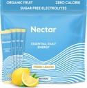 Nectar Energy Booster - Organic Coffein, B12 & Electrolytes - Sukker Free & Zero Calorie - Sund kaffe, Energidrik & Soda Alternativ - Hydration & Energy Supplement (Lemon 18 Powder Packets)